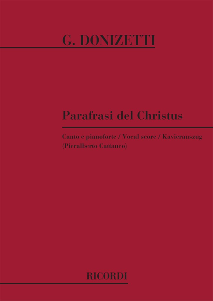 Parafrasi Del Christus. Cantata Spirituale Per